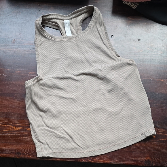 Athleta Taupe Ribbed Tank Top - Picture 1 of 3